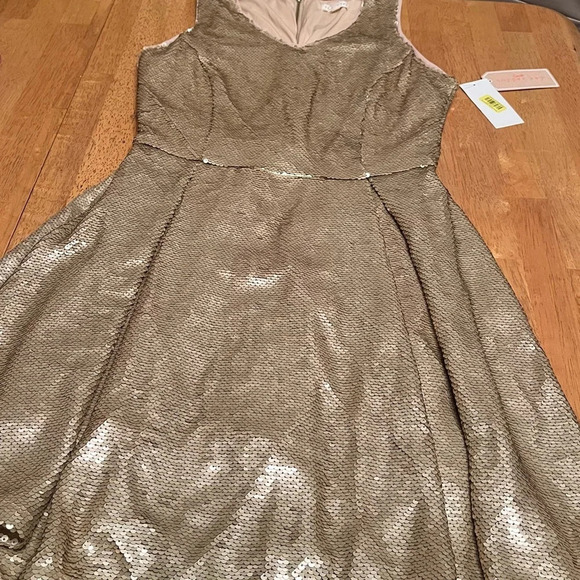 Copper Key gold sequined dress, size Large - Picture 1 of 7